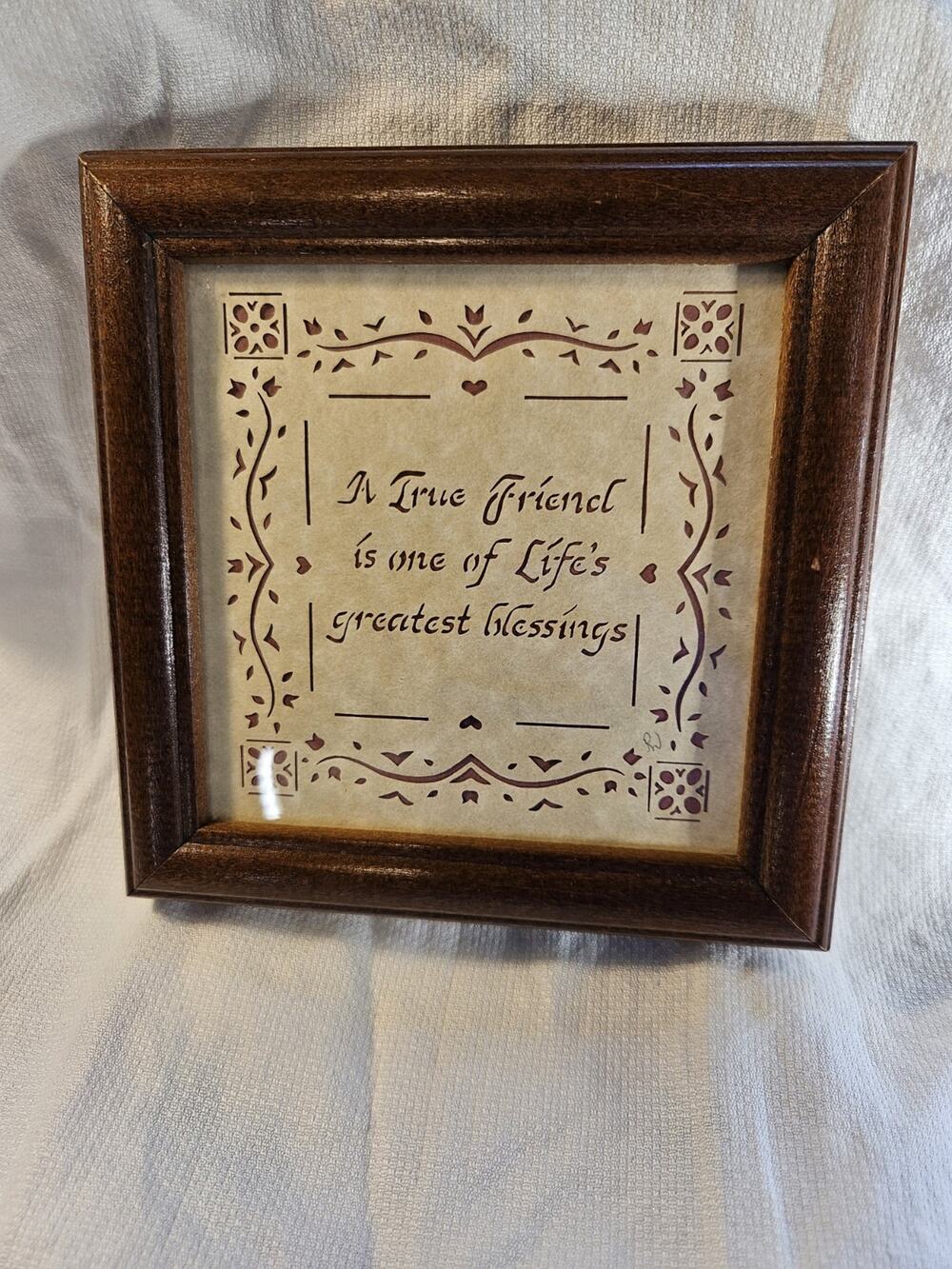 Designs with Scissors: Framed Scherenschnitte "A True Friend" 1987